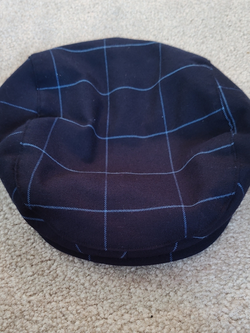 Janie and Jack Navy Blue Plaid Kids Cap
